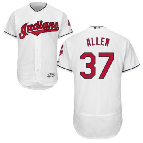 Indians #37 Cody Allen White Flexbase Authentic Collection Stitched MLB Jersey